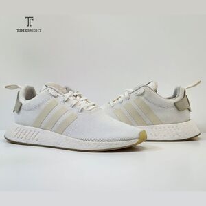 Men's Size 9.5 - Adidas NMD_R2 Running Triple White Low Athletic Lifestyle Shoes